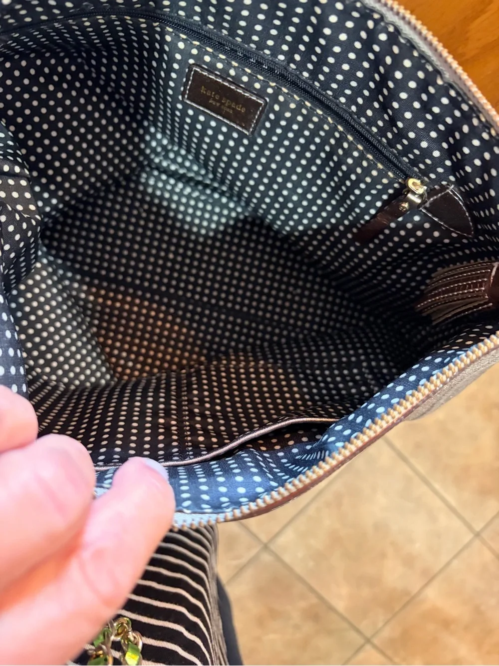 Kate Spade silver /bronze medium bag